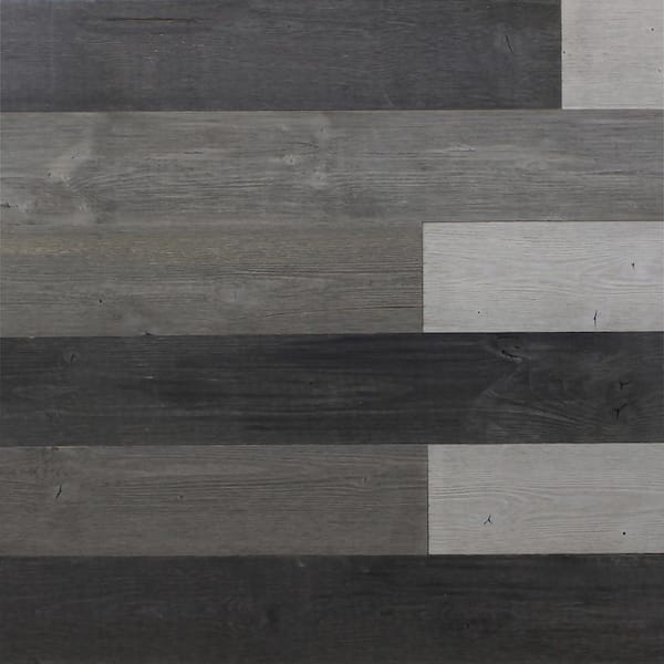 Kingsman Hardware 1/8 in. T x 5 in. W x 3.88 ft. L Mixed Grey Reclaimed Wood Peel and Stick Plank (10-Panels 16 sq. ft./Case)