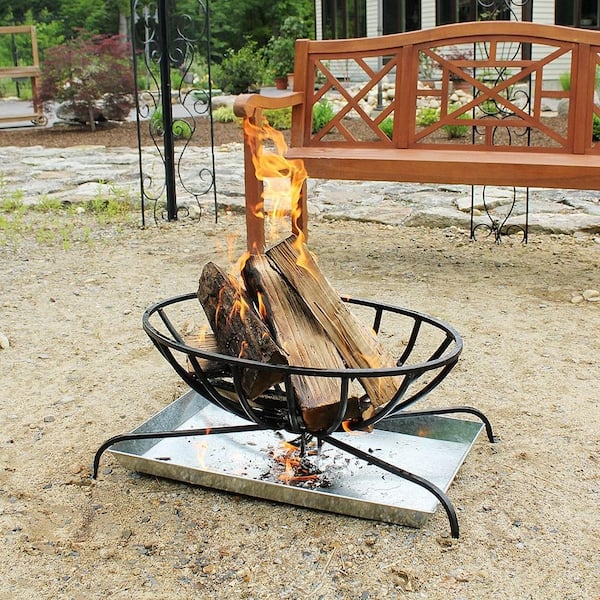 30'' Detachable Fireplace Log Grate Powder-coated Steel wood