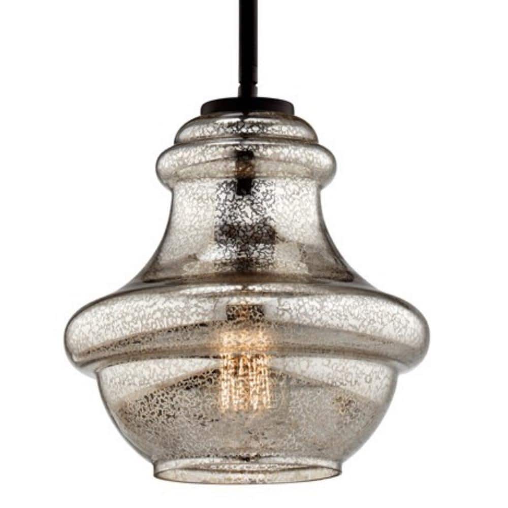 Everly 9.25" Mini Schoolhouse Pendant Light in Olde Bronze