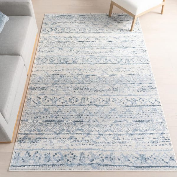 Vintage Moroccan Blue 6.7 ft. x 9 ft. Indoor Area Rug