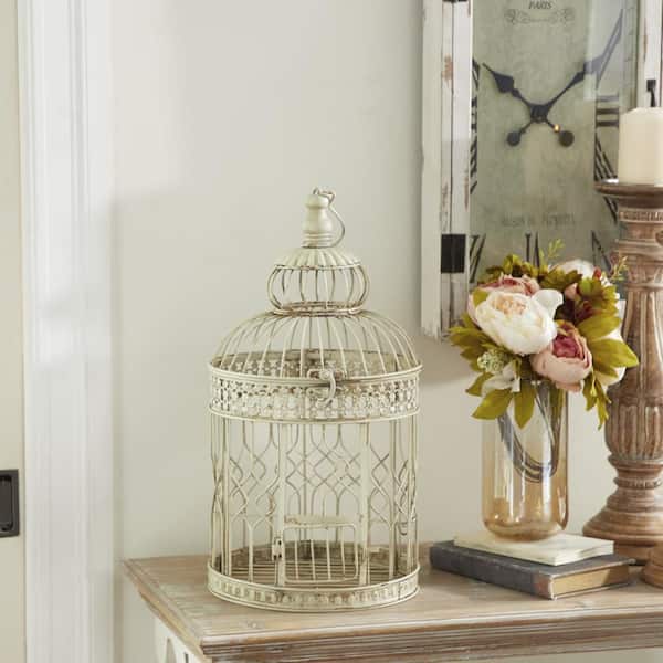 Retro Brass Bird Cage Table Lamp for Bedroom