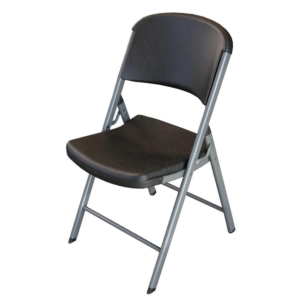 Lifetime Black and Silver Folding Chairs, Set of 4