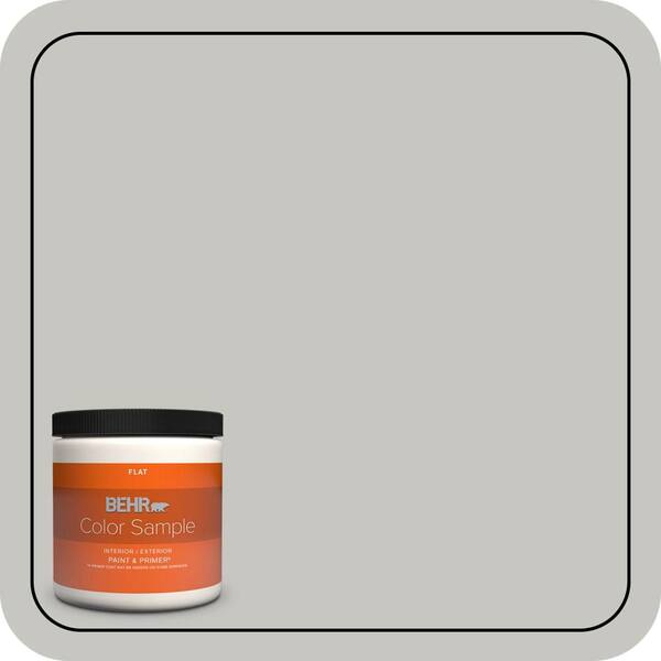 BEHR PREMIUM PLUS 8 oz. #PPF-29 Traditional Gray Flat Interior/Exterior Paint & Primer Color Sample