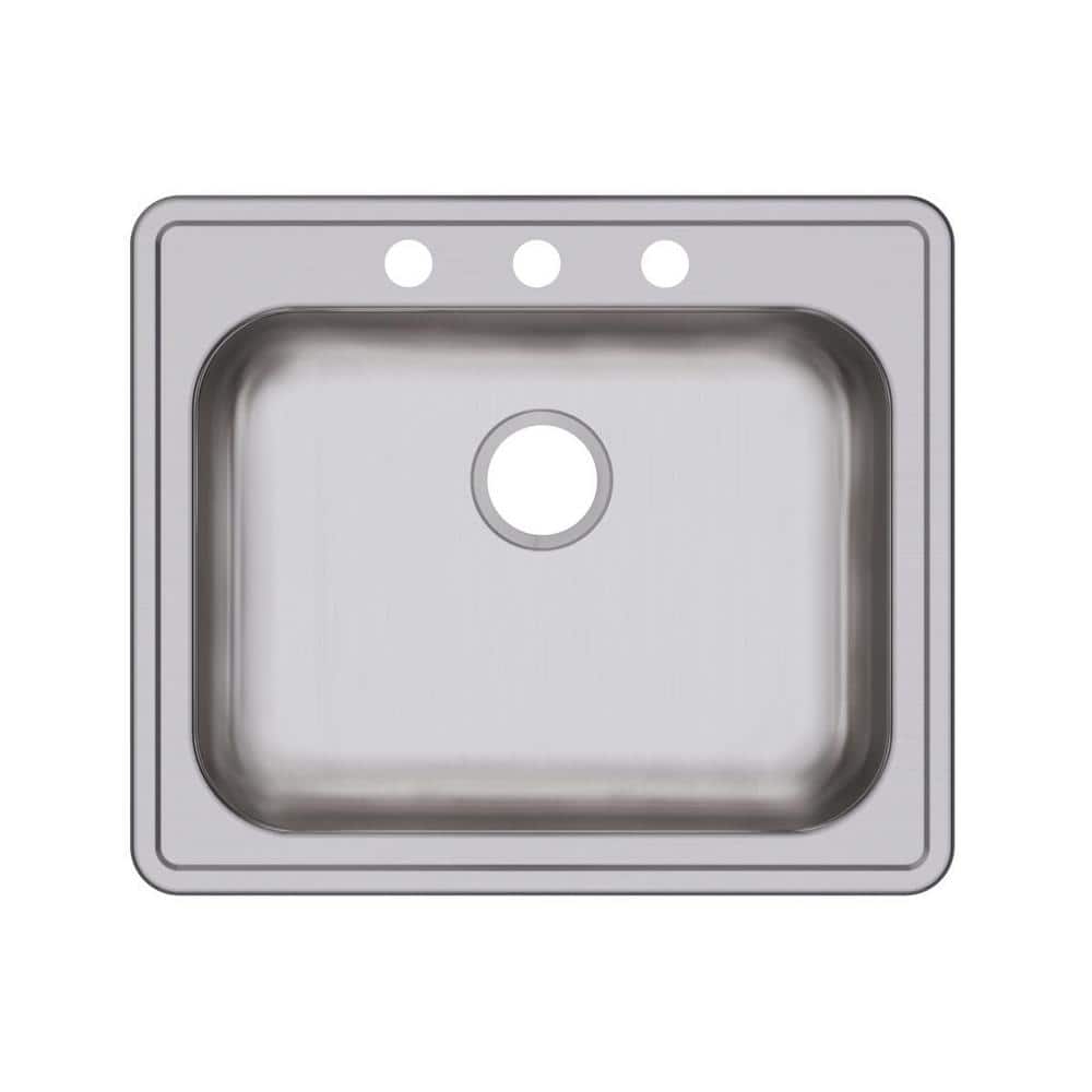 Elkay Dayton Drop-in Stainless Steel 25 in. 3-Hole Single Bowl