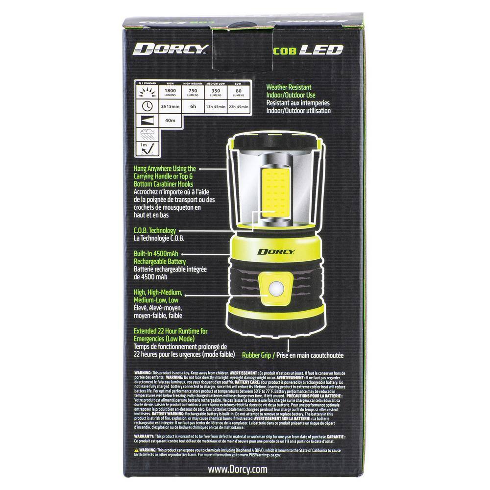 Dorcy 1800 Lumen Rechargeable LED Outdoor Lantern with Power Bank