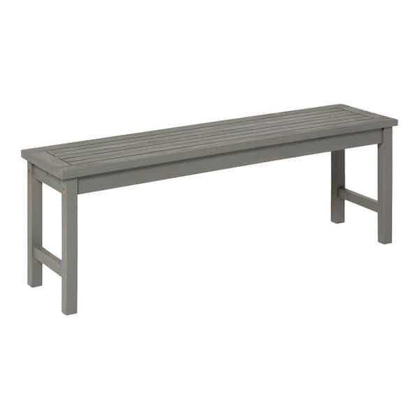 ITOPFOX Modern Slat-Top Gray Wash Wood Outdoor Bench, Natural Grain Finish for Outdoor Use, Backyard, Patio, Deck or Porch
