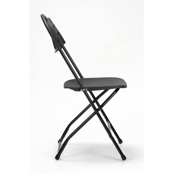Cosco 60542BLK8E Heavy-Duty Black Fan Back Plastic Outdoor Safe Folding Chair (Set of 8) - 3
