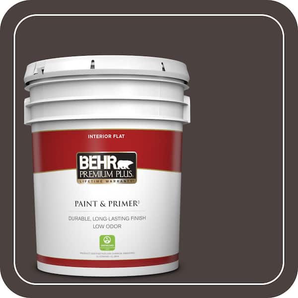 BEHR PREMIUM PLUS 5 gal. #PPU5-20 Sweet Molasses Flat Low Odor Interior Paint & Primer
