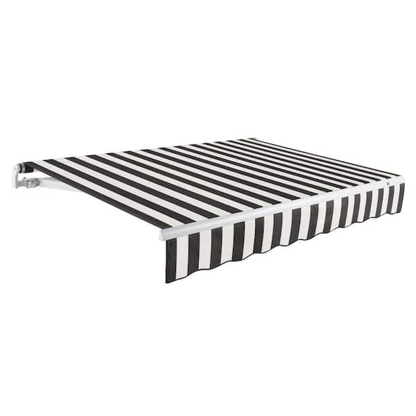 8 ft. Maui Right Motorized Patio Retractable Awning (78 in. Projection) Black/White