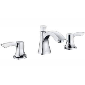 Sonata Series 8 in. Widespread 2-Handle Mid-Arc Bathroom Faucet in Polished Chrome