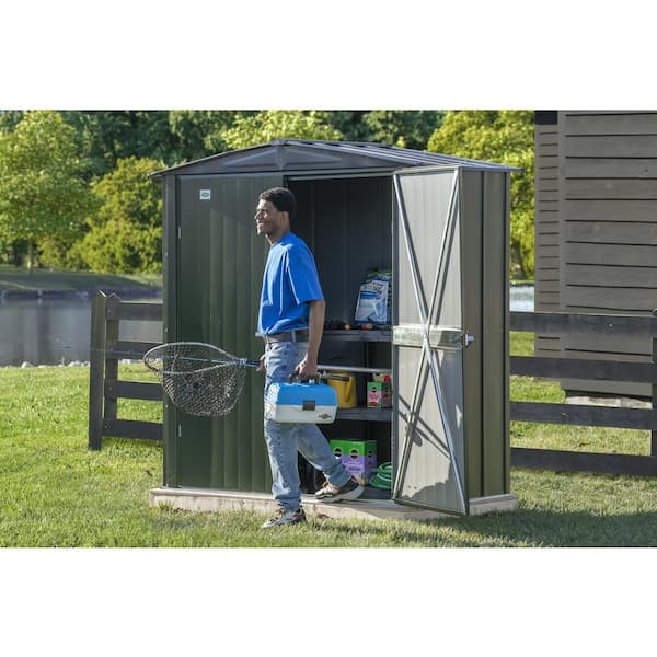 Scotts 3 ft. W x 6 ft. D x 7 ft. H Metal Garden Storage Cabinet