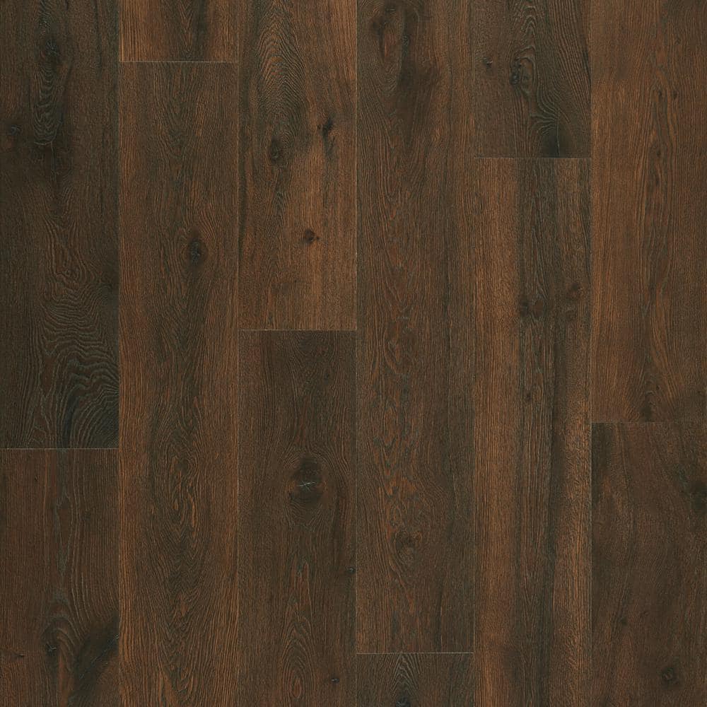 Pergo Take Home Sample - 5 in. x 7 in. Mallard Oak Waterproof Antimicrobial-Protected Laminate Wood Flooring, Dark