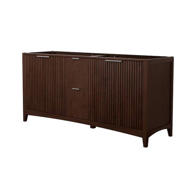 Palmilla 71.25 in. Bath Vanity Cabinet without Top in Dark Walnut Assembled