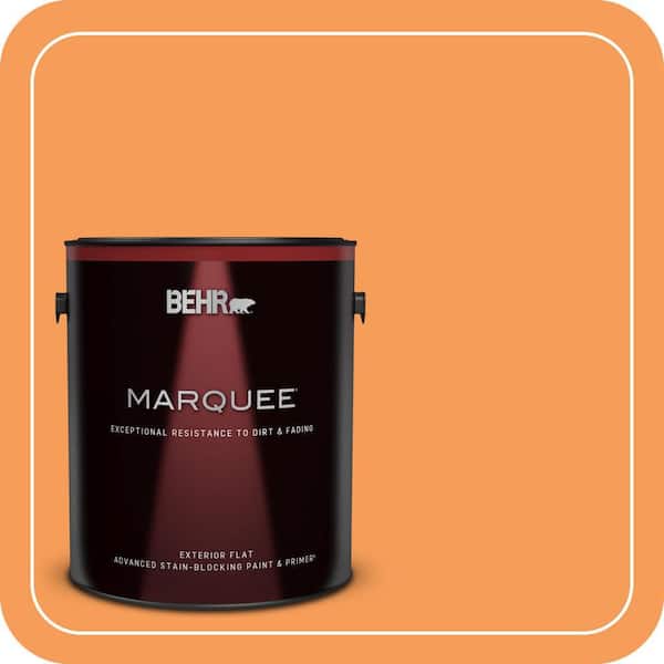 BEHR MARQUEE 1 gal. #P220-6 Bergamot Orange Flat Exterior Paint & Primer