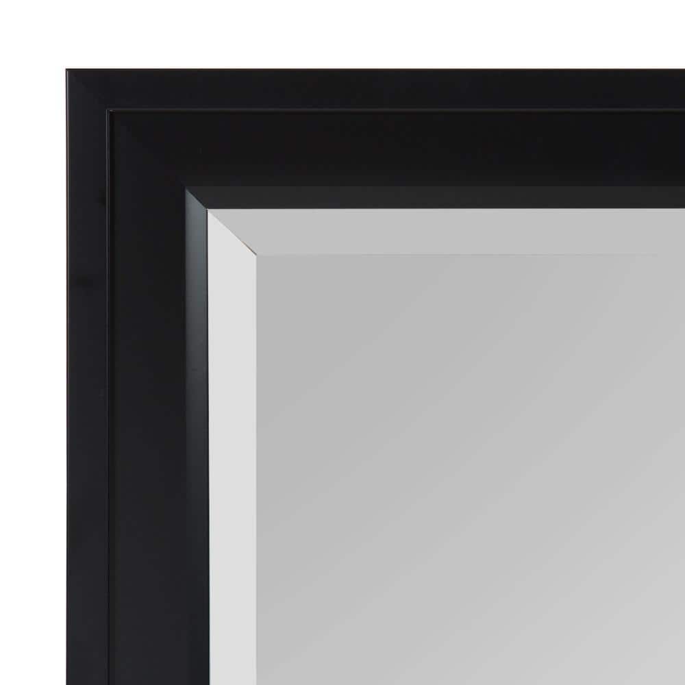 Black Polystyrene Framed Rectangular Wall Mirror 27.5x39.5