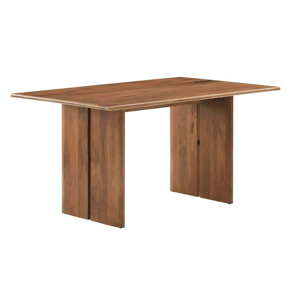 Amistad in Walnut Wood 60 in. Column Dining Table Seats-6