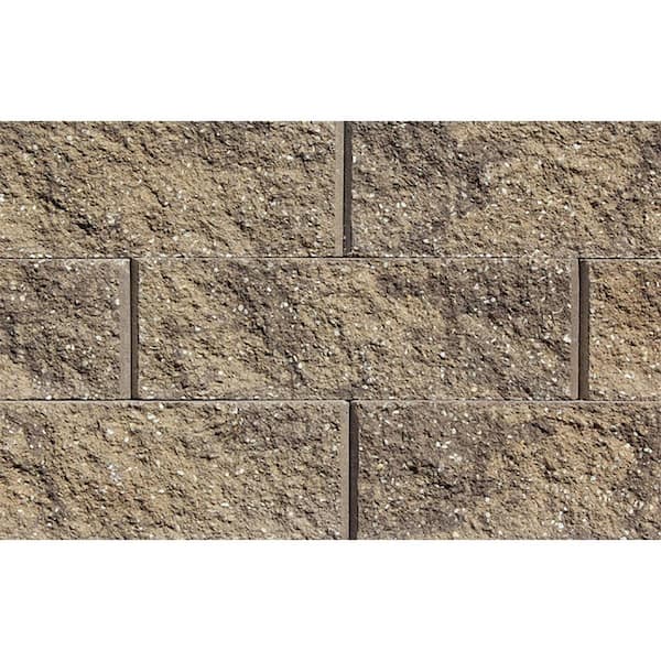 ROCKWOOD RETAINING WALLS Mini 3 in. H x 8 in. W x 9 in D Sandstone-Brown Concrete Wall Cap (104 Pieces/69 Linear ft. /Pallet)