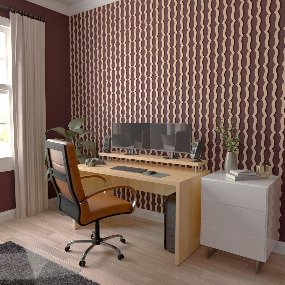 Alder Wood Adjustable Decorative Slat Wall Panel Kit, 47"