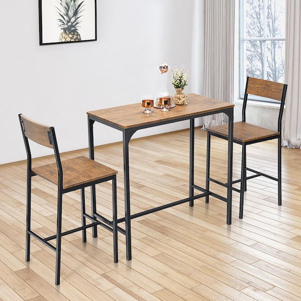 ★ Private Bar Counter Set SYNGAR 5 Piece Bar Table Set, Kitchen Counter Height Table