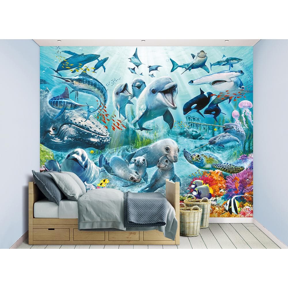 Under the Sea Blue Non-Pasted Wall Mural