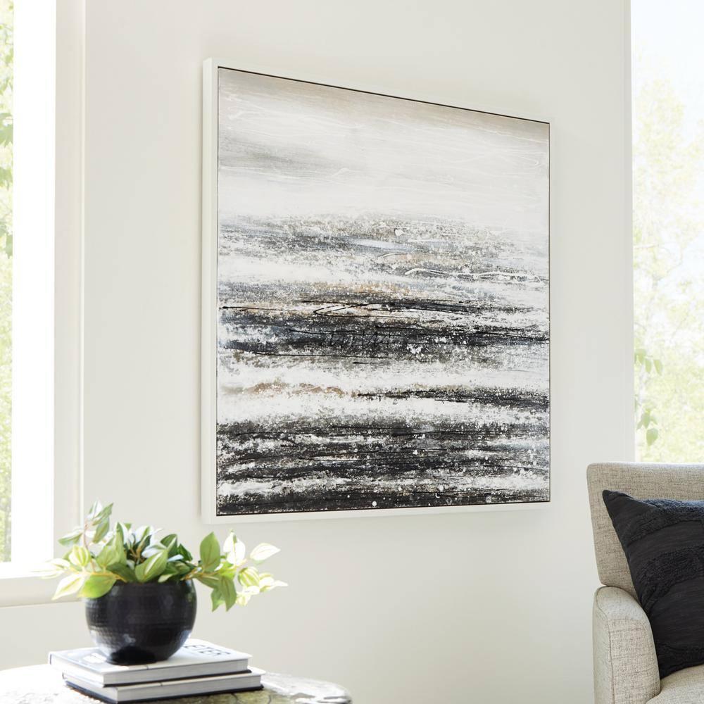 Contemporary Abstract White and Gray Wall Art