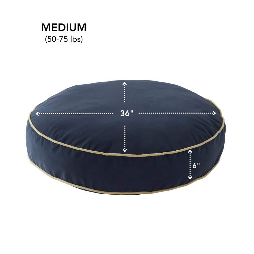 Medium Denim Reversible Microfiber Dog Bed