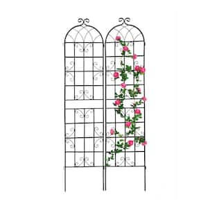 2 Pack 86.7 in. x 19.7 in. Metal Garden Rustproof Trellis Climbing Plants Outdoor Flower Support for Wedding and Parties