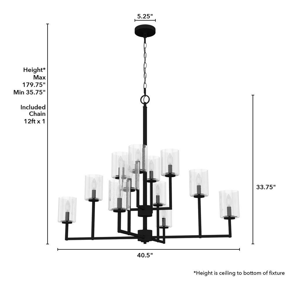 Kerrison Natural Iron 12-Light Geometric Tiered Chandelier
