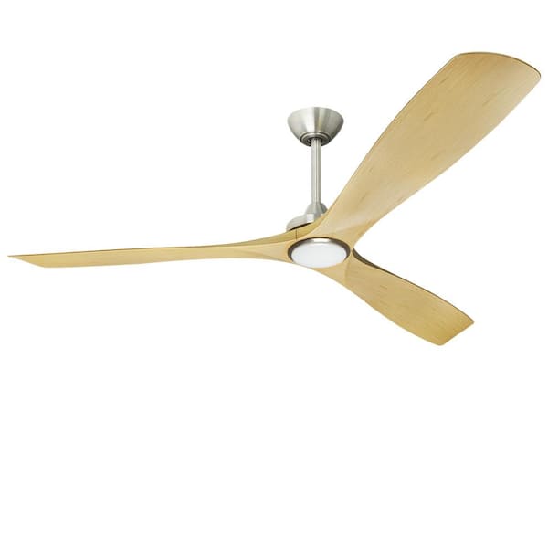 Depuley 60 in. Integrated LED Indoor Wood 3 Blades Ceiling Fan with Light and Remote