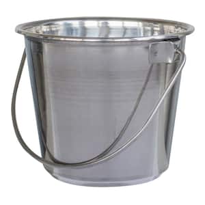 1 Qt. Stainless Galvanized Steel Bucket with Stainless Steel Handle (12-Pack)