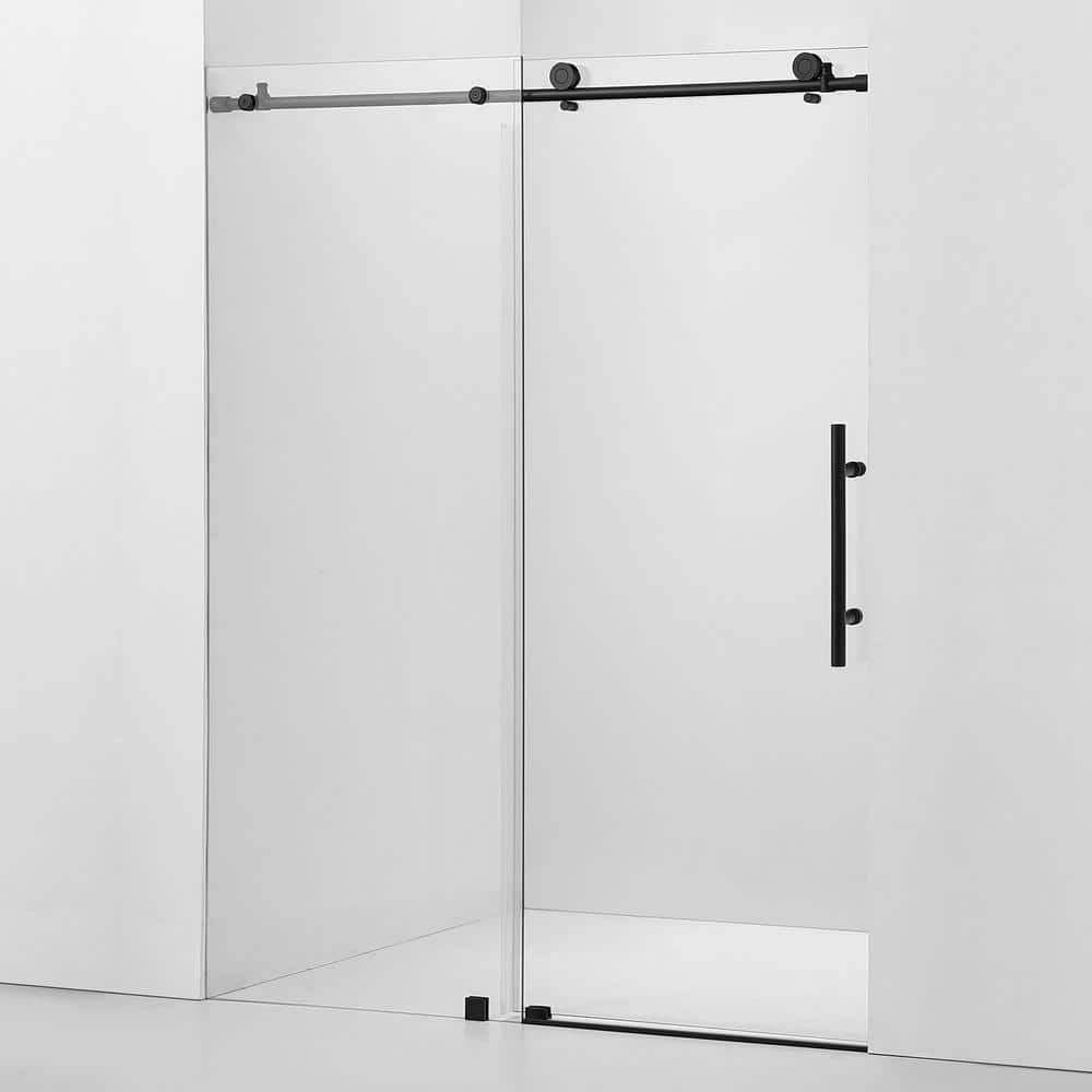 76 in. H x 60 in. W Frameless Sliding Shower Door with Clear Tempered Glass