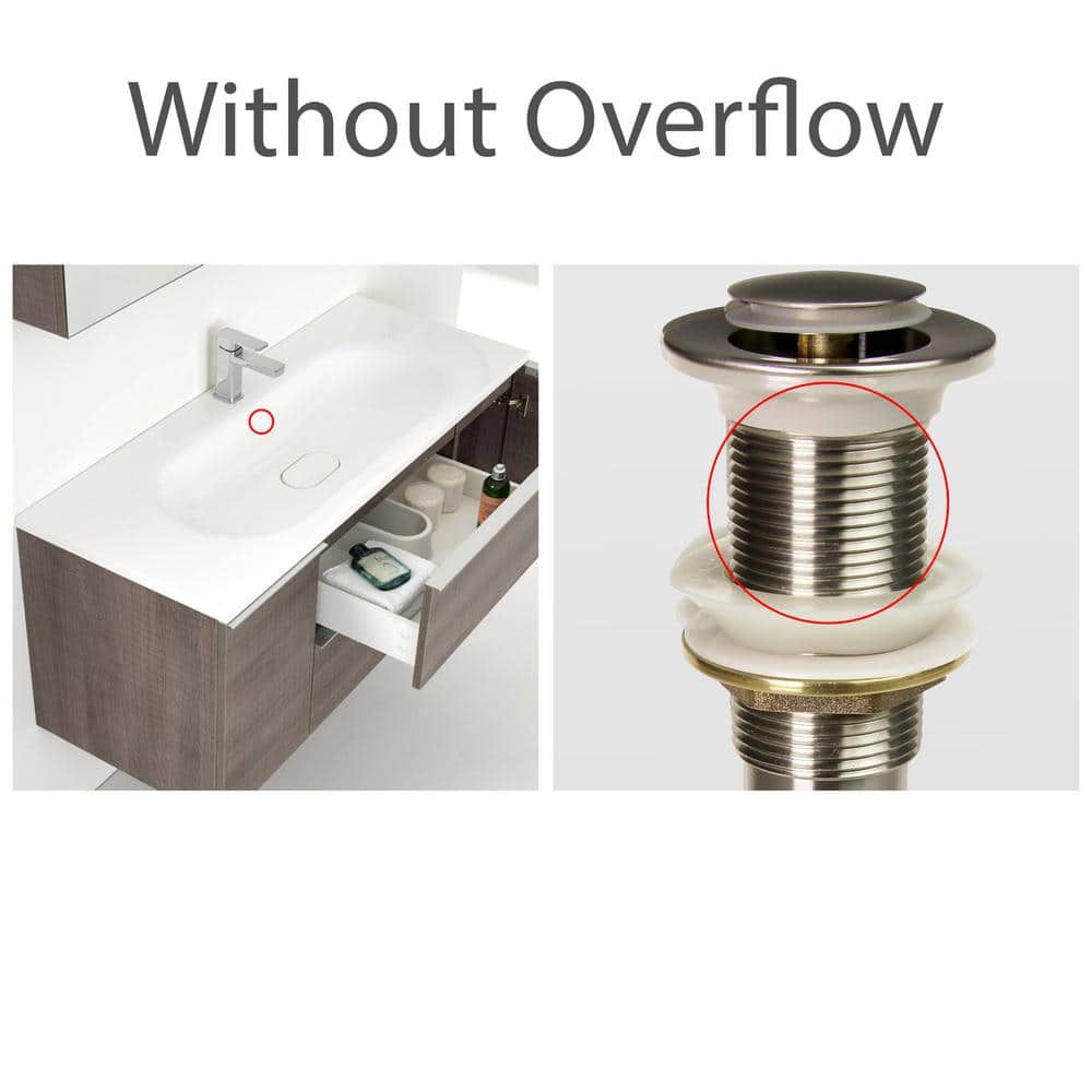 Brushed Nickel Spring-Loaded Pop-Up Drain for Bathroom Sink