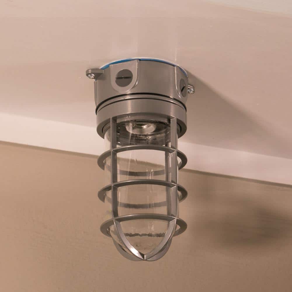 Gray 100W Incandescent Vapor Tight Flood Light