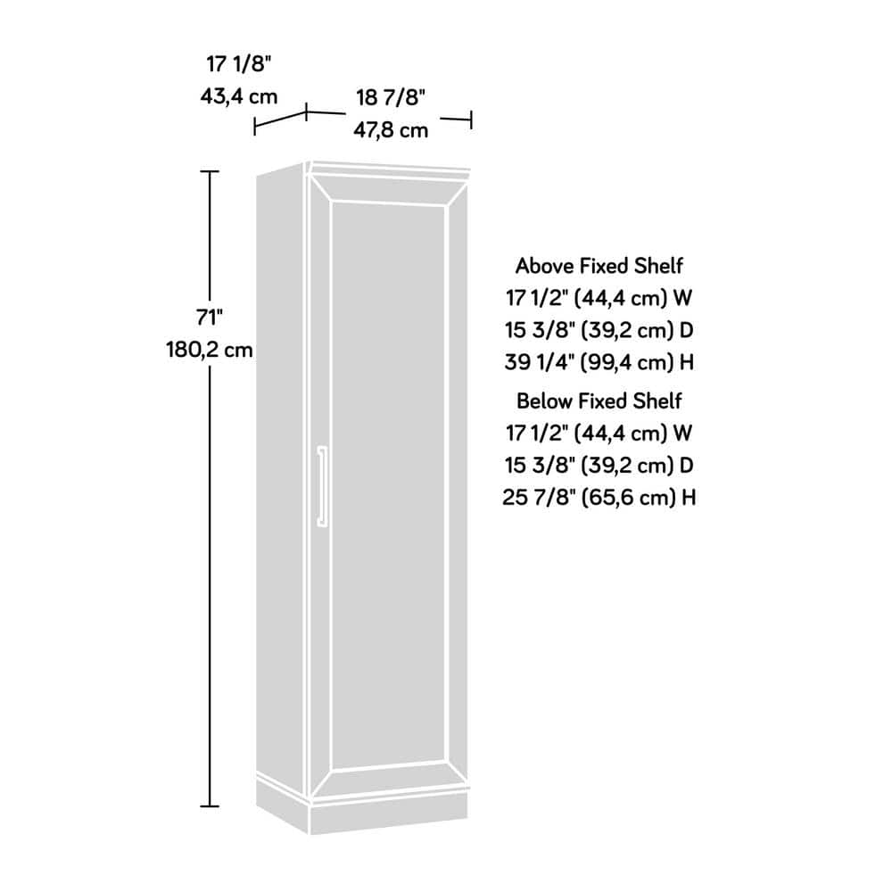 Sienna Oak Tall Single Door Pantry Cabinet with Adjustable Shelves