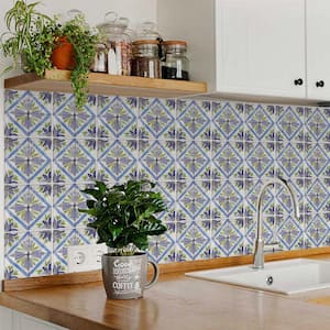 Blue, Green, Lavender, and Beige R73 12 in. x 12 in. Vinyl Peel and Stick Tile (24 Tiles, 24 sq. ft./Pack)
