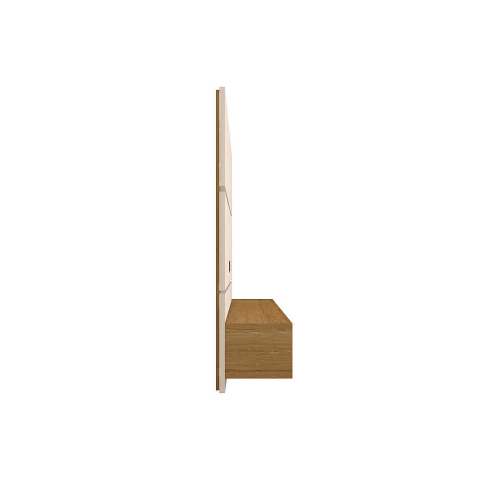 Off White and Cinnamon 68.9'' Floating Wood Entertainment Center