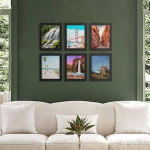 4 in. x 6 in. Black Decorative Modern Wall Mounted Multi Picture Frame  Collage Picture Holder for 12-Photos