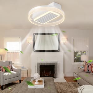 20 in. Indoor White Indoor Ceiling Fan with Adjustable White Integrated LED, Remote Included