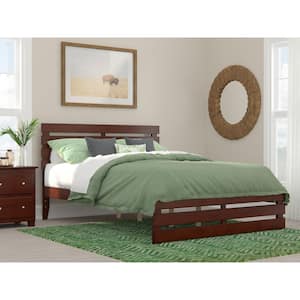 Oxford Walnut Queen Bed with Footboard and USB Turbo Charger