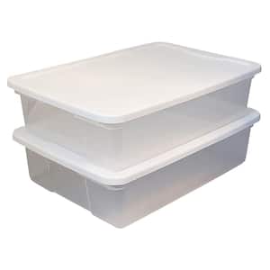28 Qt. Snaplock Clear Plastic Storage Container Bin with Secure Lid (2-Pack)