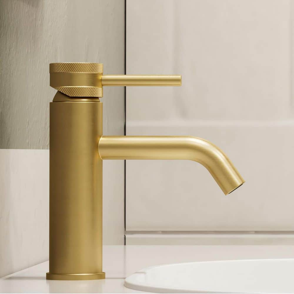ANGELSEY Single Hole Single Handle Bathroom Faucet with Pop-up Drain in Brushed Gold price history on PriceWatchPro