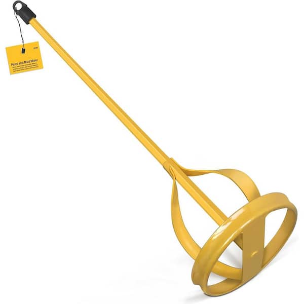 KIWDZFU 1 to 5 Gal. Paint and Mud Mixer Stirrer for Drill Hex Head Anti-Slip Easy Clean for Painting and Plastering Yellow