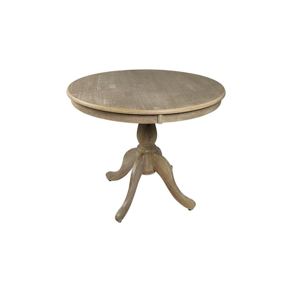 Unbranded Fairview Natural Driftwood Wood 36 in. Pedestal Dining Table Seats 4