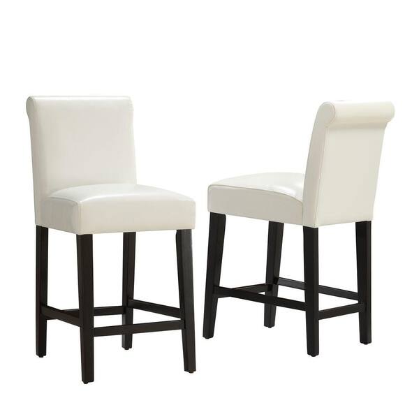 HomeSullivan White Upholstered Counter Height Chairs (2-Piece)-DISCONTINUED