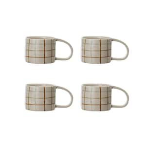 12 oz. Multicolor Checkered Stoneware Mug (Set of 4)