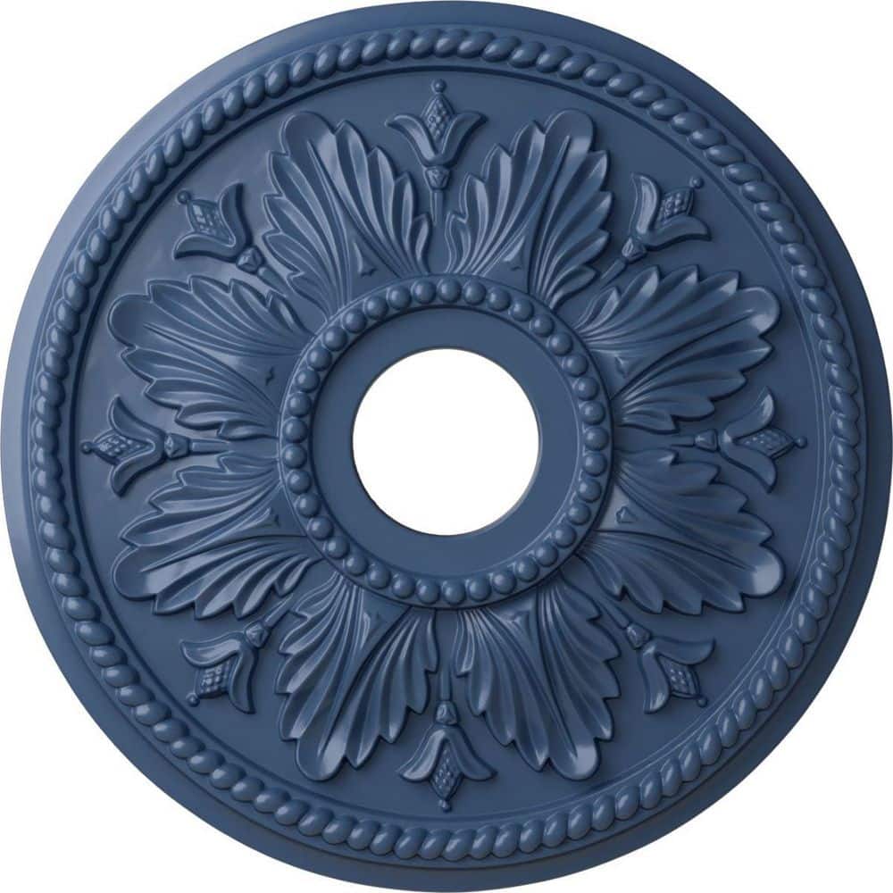 Edinburgh 18" Hand-Painted Blue Polyurethane Ceiling Medallion