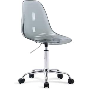 Modern Cute Armless Black Acrylic Height Adjustable Rolling Chair