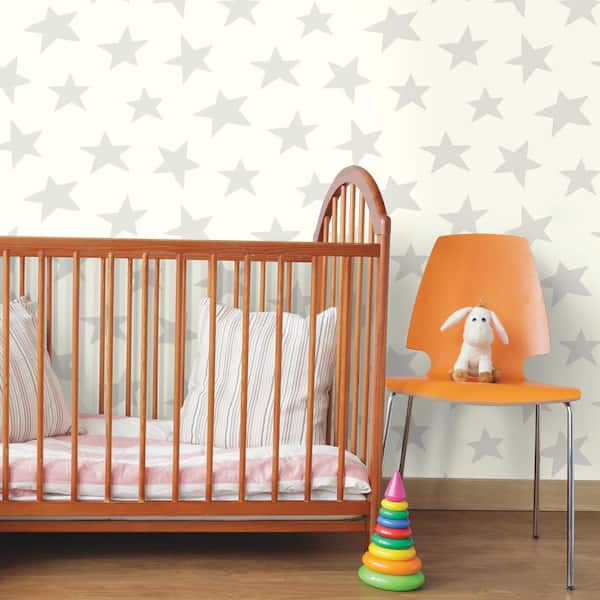 Gray Space Children Peel and Stick Removable Wallpaper 8684 - 24in x 48in (61x122cm)
