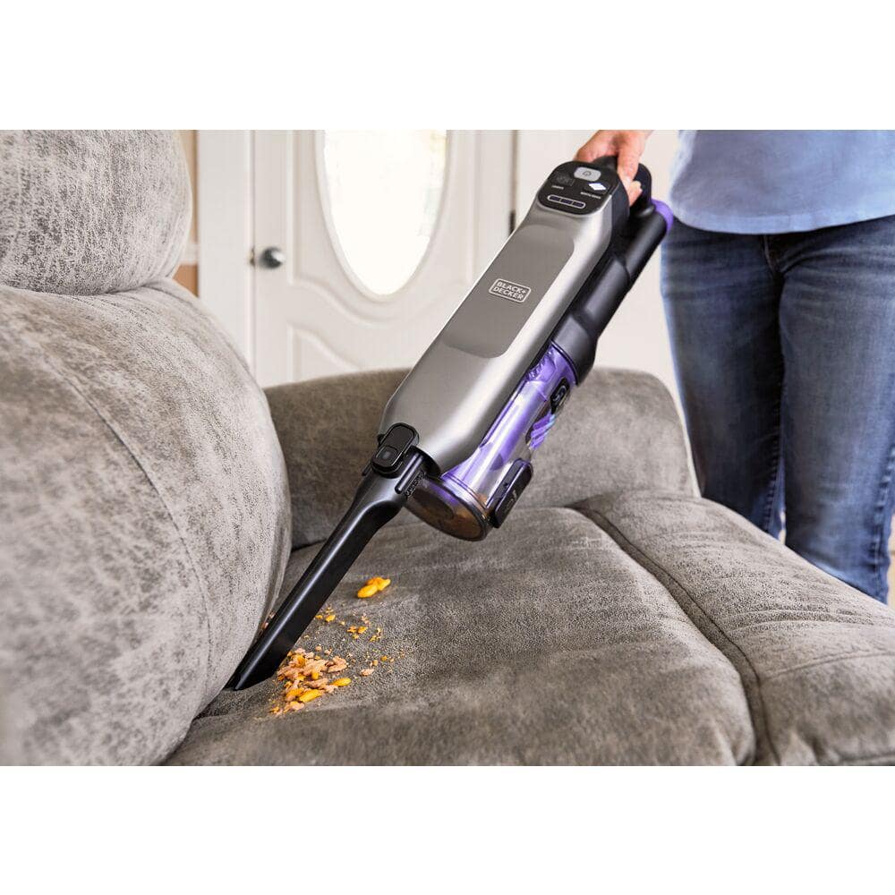 Black Convertible Cordless Stick Vacuum with LED Floor Lights