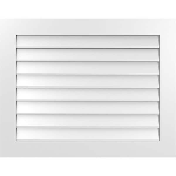 Ekena Millwork 38" x 30" Vertical Surface Mount PVC Gable Vent: Non-Functional with Standard Frame